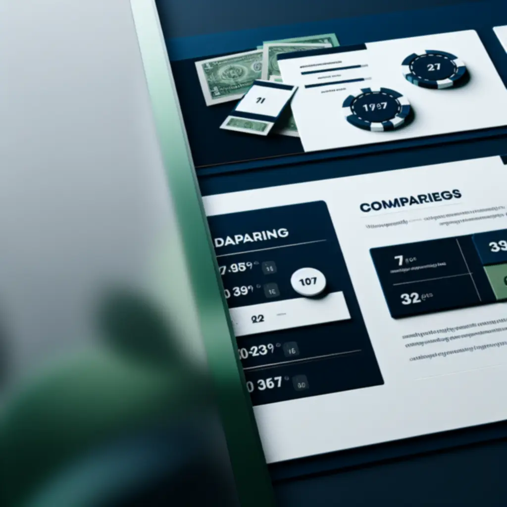 Vue d'ensemble moderne d'un tableau de comparaison de bookmakers en ligne